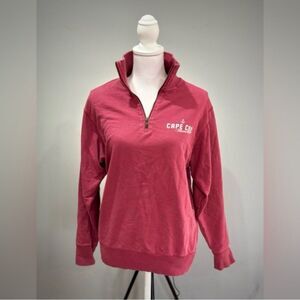 SALE! Red Cape Cod Themed 1/4 Zip Collared Sweatshirt Size S EUC